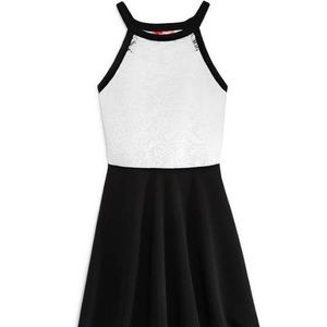 Aqua Girl Lace Halter Dress